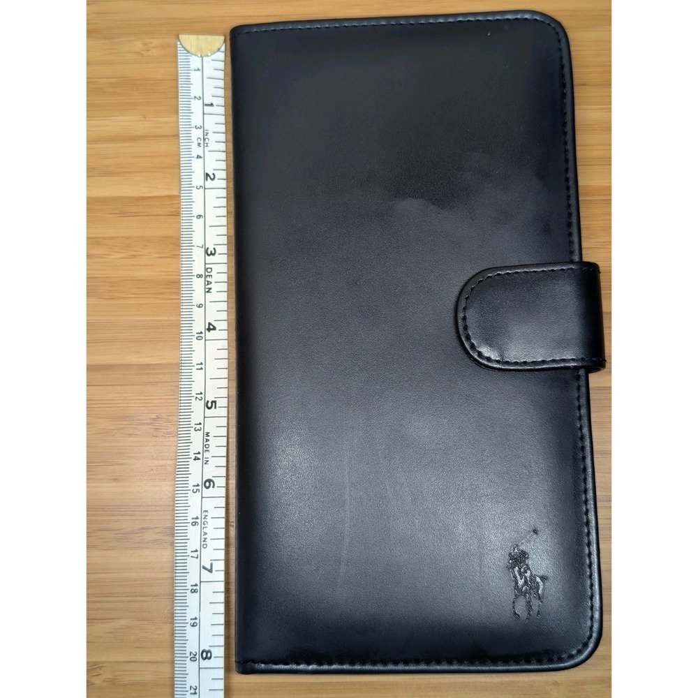 Ralph Lauren Folio Wallet Navy Blue Snap Closure Card Holder - Picture 8 of 9